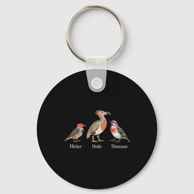 Porte-clés Conception de Dodo Mésange anti Trump observateur  (Recto)