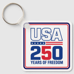 Porte-clés Conception de drapeau patriotique USA 250 ans de l
