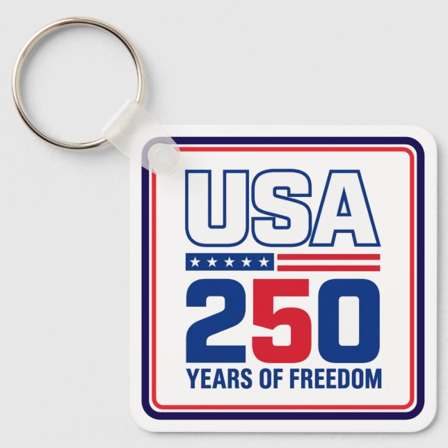 Porte-clés Conception de drapeau patriotique USA 250 ans de l (Recto)