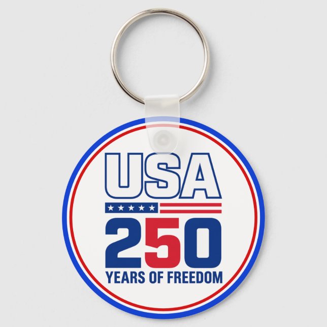 Porte-clés Conception de drapeau patriotique USA 250 ans de l (Recto)