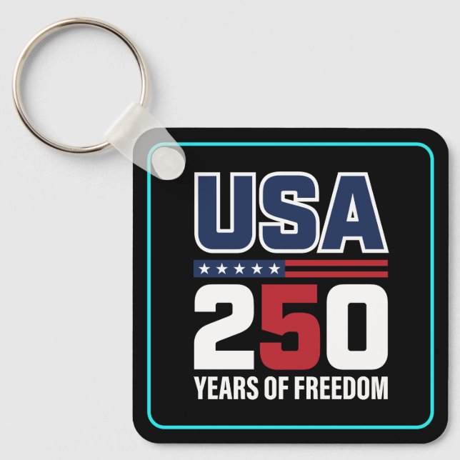 Porte-clés Conception de drapeau patriotique USA 250 ans de l (Recto)