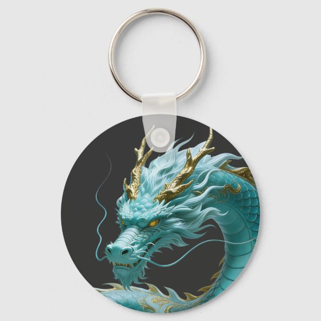 Porte-clés Conception de fantasy artistique de dragon vert do (Recto)
