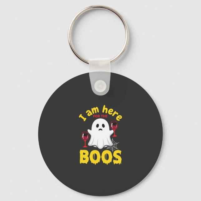 Porte-clés Conception de fantôme de vin d'Halloween Boos (Recto)