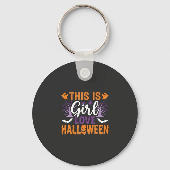 Porte-clés Conception de fantôme Halloween Girl Love_1 (Recto)