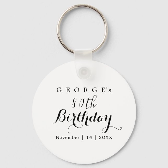 Porte-clés Conception de fête d'anniversaire en typographie m (Recto)