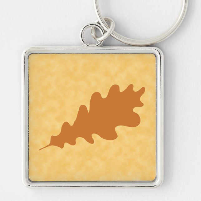 Porte-clés Conception de feuille de chêne Brown (Devant)