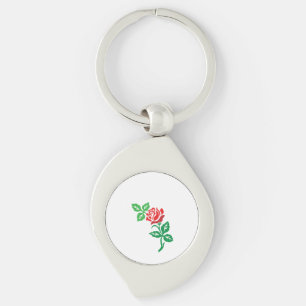 Porte-clés Conception de fleurs de rose rouge – Beauté floral