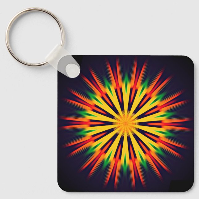 Porte-clés Conception de fleurs kaléidoscope-21855 (Recto)