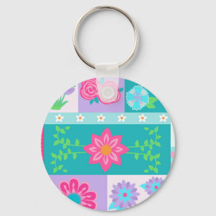 Porte-clés Conception de fleurs vibrantes en fleurs
