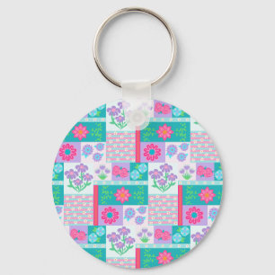 Porte-clés Conception de fleurs vibrantes en fleurs