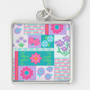 Porte-clés Conception de fleurs vibrantes en fleurs