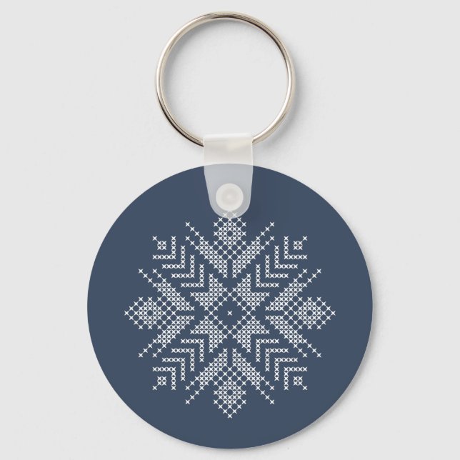 Porte-clés conception de flocon de neige de la croix de Noël (Recto)