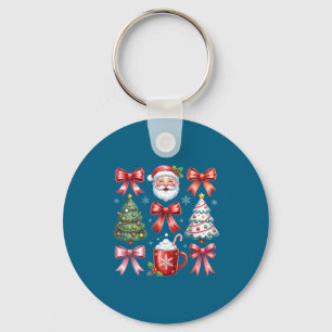 Porte-clés Conception de foi de Santa Bow Coquette Noël rétro