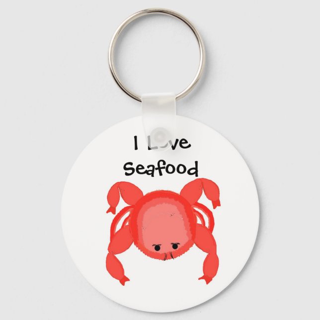 Porte-clés Conception de fruits de mer de crabe rouge (Recto)