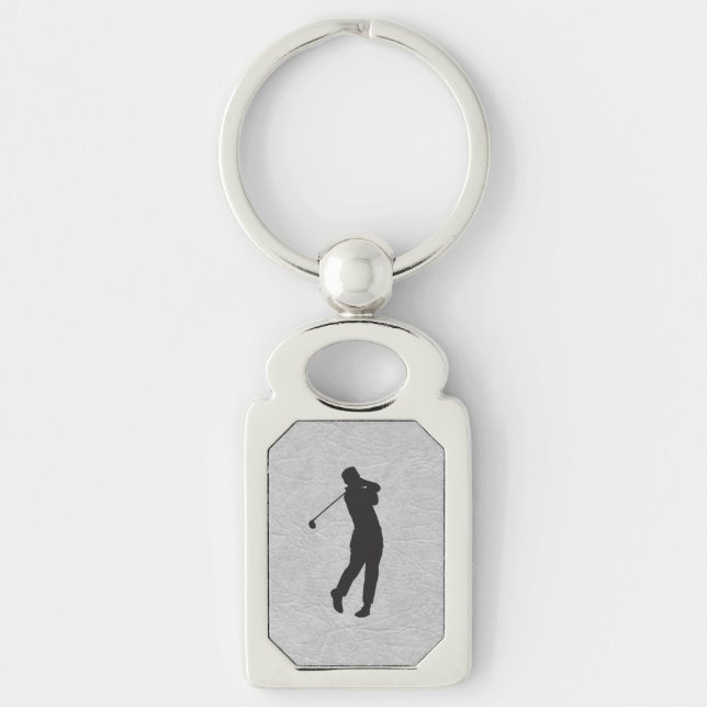 Porte-clés Conception de golfeur en cuir (Devant)