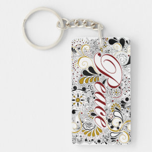 Porte-clés Conception de henné de paix