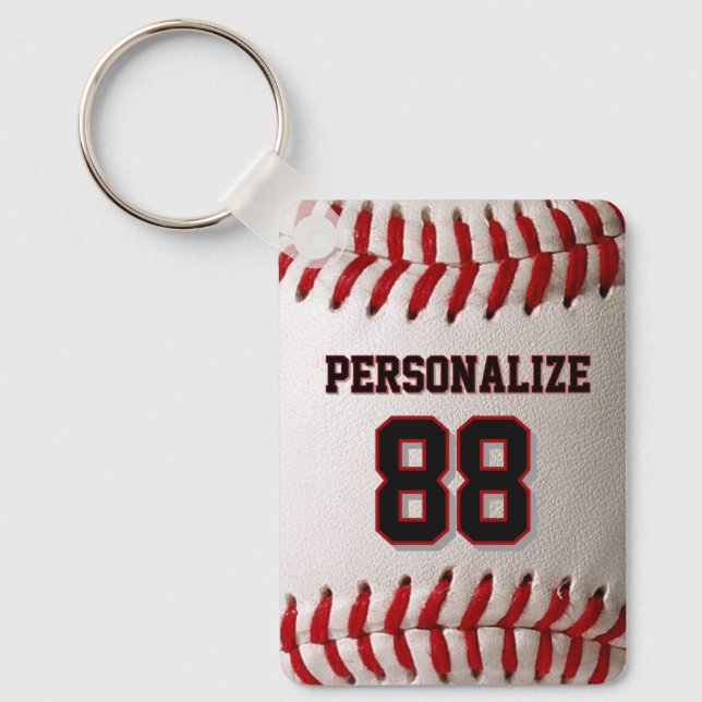 Porte-clés Conception de joueur de baseball avec numéro de ma (Recto)