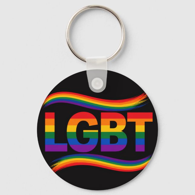Porte-clés Conception de l'arc-en-ciel de la fierté LGBT (Recto)