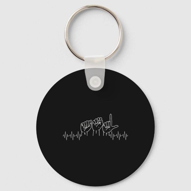 Porte-clés Conception de l'ASL de Hearbeat pour l'ASL Lover D (Recto)