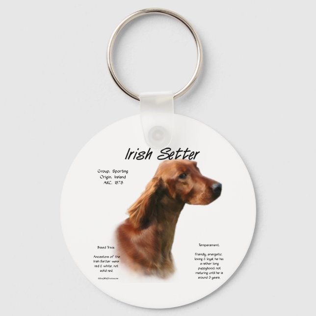 Porte-clés Conception de l'histoire des Setter irlandais (Recto)