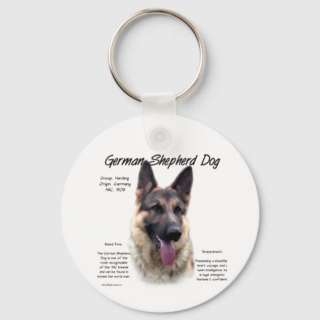 Porte-clés Conception de l'histoire du chien berger allemand (Recto)