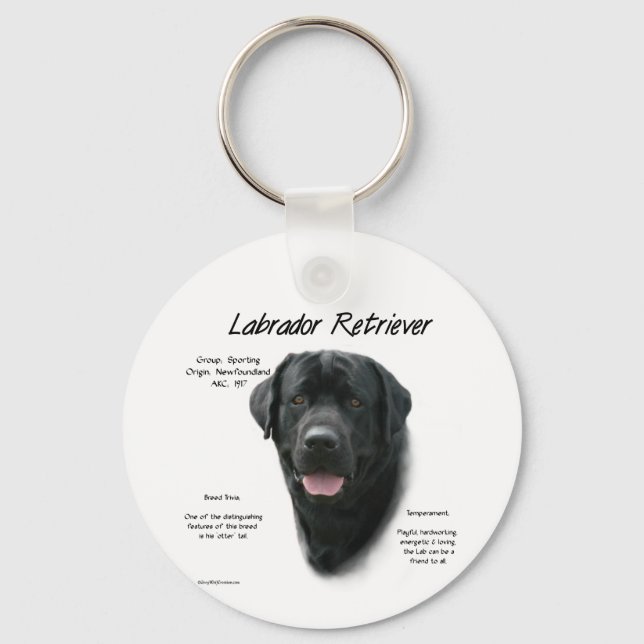 Porte-clés Conception de l'historique du Labrador Retriever ( (Recto)
