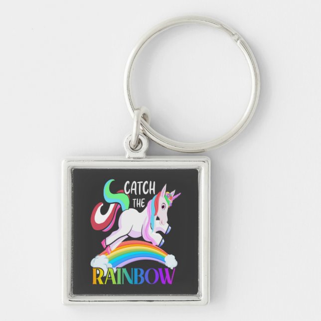Porte-clés Conception de licorne arc-en-ciel Catch (Devant)