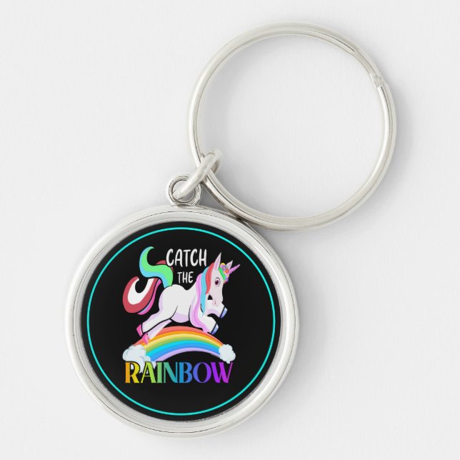 Porte-clés Conception de licorne arc-en-ciel Catch (Devant)