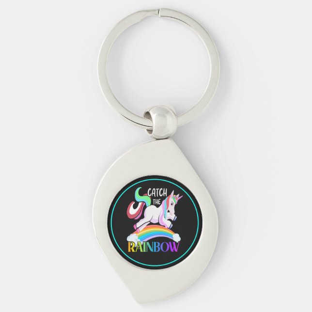 Porte-clés Conception de licorne arc-en-ciel Catch (Devant)