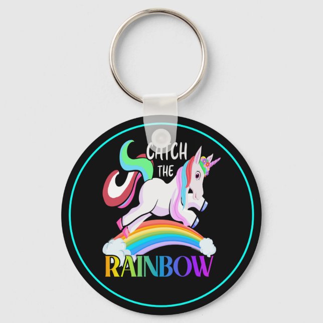Porte-clés Conception de licorne arc-en-ciel Catch (Recto)