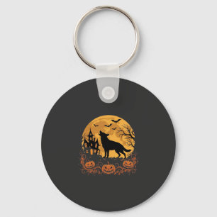 Porte-clés Conception de lune de Halloween de berger allemand