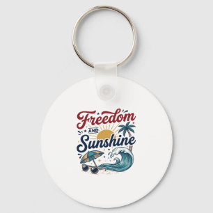 Porte-clés Conception de maillot de plage vintage Liberté Et