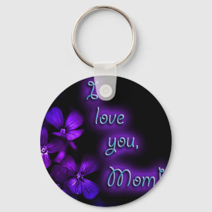 Porte-clés Conception de maman de pourpre je t'aime