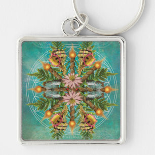 Porte-clés Conception de mandala pour le jeu de tarot Second