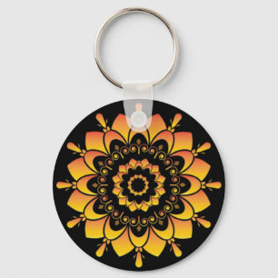 Porte-clés Conception de mandala unique doré