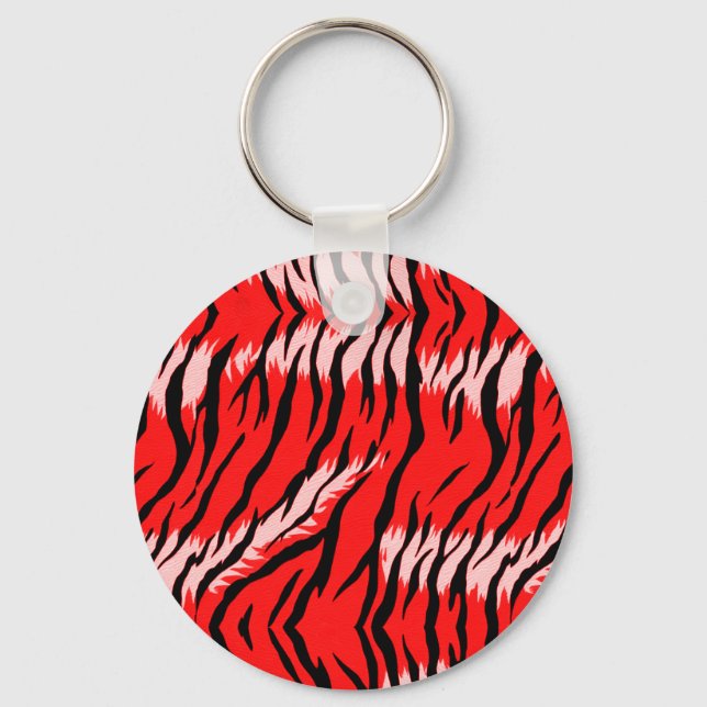 Porte-clés Conception de motif de peau d'animal Tigre rouge  (Recto)