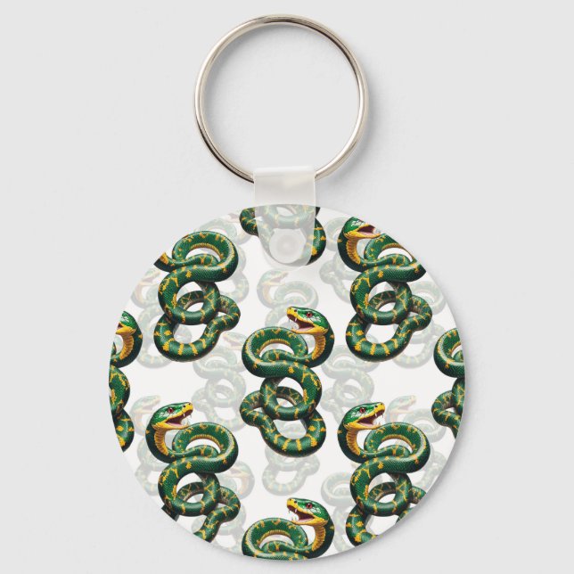 Porte-clés Conception de motif de serpents - Blanc  (Recto)