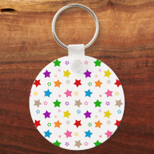 Porte-clés Conception de motif d'étoiles colorées blanc