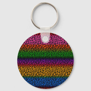 Porte-clés Conception de motif imprimé animal léopard coloré