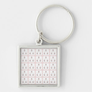 Porte-clés Conception de motif transparent de souris rose - D