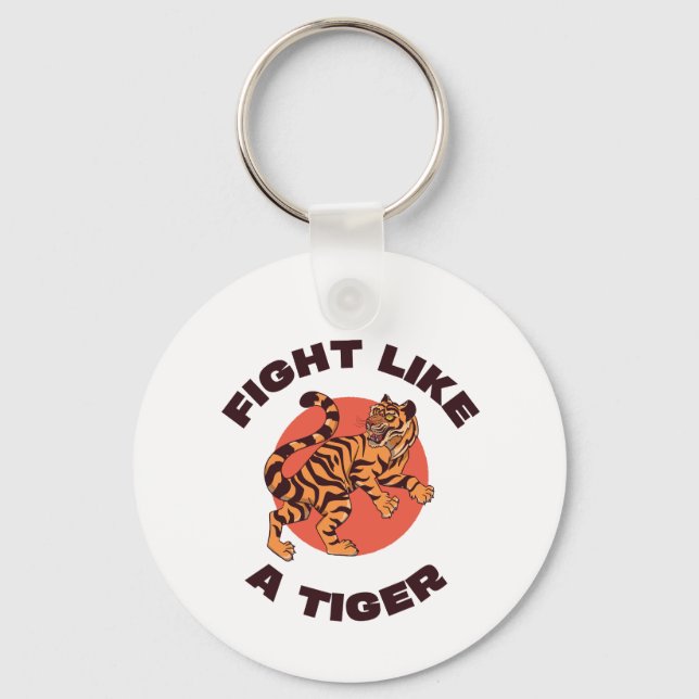 Porte-clés Conception de motivation Combattez comme un tigre (Recto)