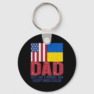 Porte-clés Conception de papa de drapeau américain ukrainien