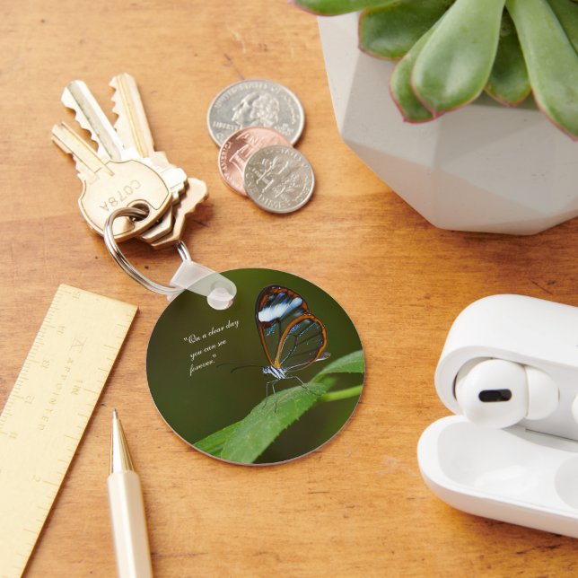Porte-clés Conception de papillon de Glasswing "temps clair" (Bureau)