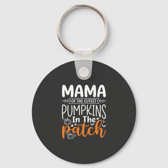 Porte-clés Conception de patch de citrouilles maman Halloween (Recto)