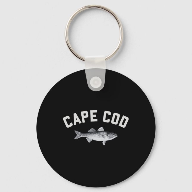 Porte-clés Conception de pêche amusante rayée de bar Cape Cod (Recto)
