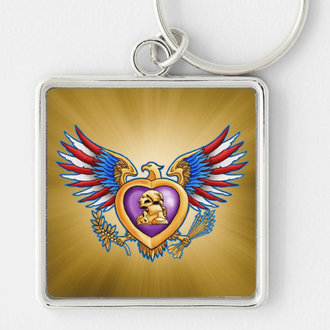 Porte-clés Conception de Purple Heart (Devant)
