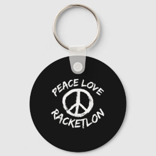 Porte-clés Conception de Racketlon de Paix Amour Racketlon Di