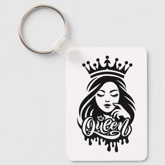 Porte-clés Conception de Reine – Couronne Royale Élégante (Recto)