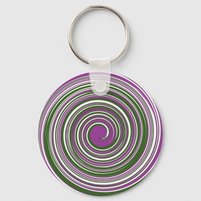 Porte-clés Conception de roue violette et verte (Recto)