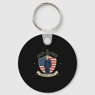 Porte-clés Conception de saison mémorial patriotique vintage 